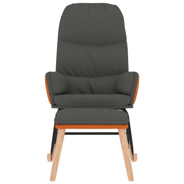 vidaXL Schaukelsessel mit Hocker Dunkelgrau Stoff