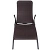 vidaXL Sonnenliege Klappbar Poly Rattan Brown