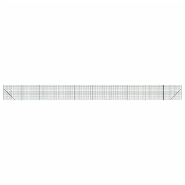 vidaXL Maschendrahtzaun mit Bodenflansch Gr&uuml;n 1,6x25 m