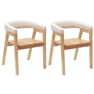 vidaXL Esszimmerst&uuml;hle 2 stk. Massives Gummiholz Natur 54 x 57 x 73 cm