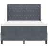 vidaXL Boxspringbett mit Kopfteil Dunkelgrau 140 x 190 cm Samt