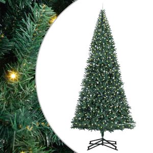 vidaXL K&uuml;nstlicher vorbeleuchteter Weihnachtsbaum mit Kugelset Gr&uuml;n