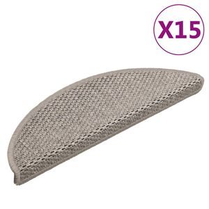 vidaXL Stufenmatten Selbstklebend Sisal-Look 15 Stk. 56x17x3 Silbern