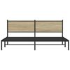 vidaXL Metallbett ohne Matratze Sonoma-Eiche 200x200 cm