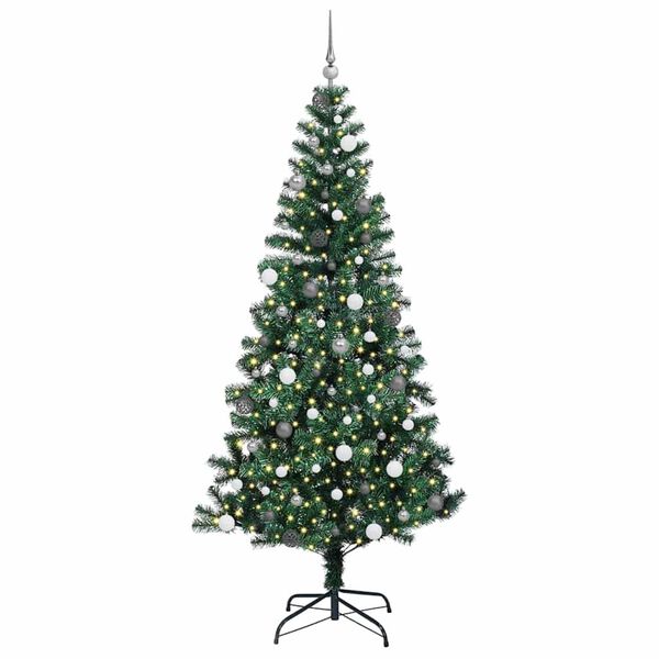 vidaXL K&uuml;nstlicher vorbeleuchteter Weihnachtsbaum Gr&uuml;n 240 cm