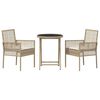 vidaXL Garten Bistro Set 3 pcs Beige Poly-Rattan