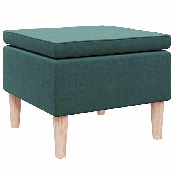 vidaXL Hocker mit Holzbeinen Dunkelgr&uuml;n Stoff