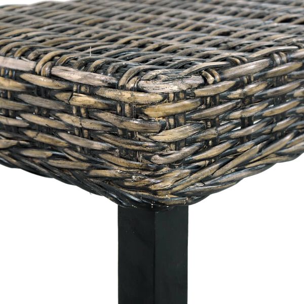 vidaXL Sitzbank 110 cm Schwarz Natur Kubu-Rattan und Massivholz Mahagoni