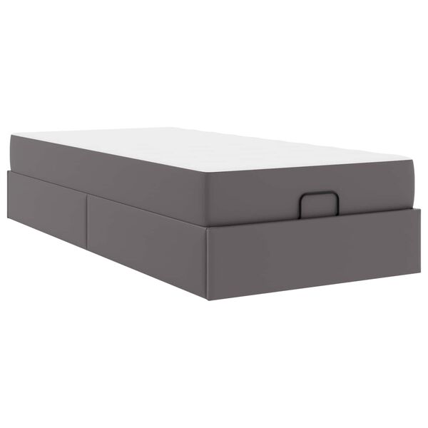 vidaXL Bettgestell mit Matratze mit Matratze 2 pcs Grau PVC