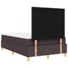 vidaXL LED Boxspringbett mit Matratze Dunkelbraun 120 x 190 cm Stoff