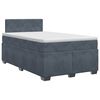 vidaXL Boxspringbett mit Matratze Dunkelgrau 120 x 190 cm Samt