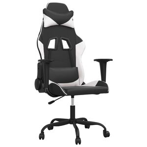 vidaXL Gaming-Stuhl Schwarz und Wei&szlig; Kunstleder