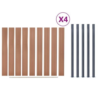 vidaXL Zaunelement-Set Braun 699x186 cm WPC