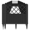 vidaXL Pflanzkasten mit Erdspie&szlig;en Schwarz 363,5x43,5x43,5 cm PP