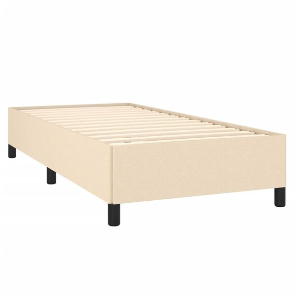 vidaXL Bettgestell ohne Matratze Creme 80x200 cm Stoff