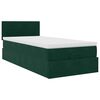 vidaXL Ottoman-Bett mit Matratze Dunkelgrün 90x190 cm Samt