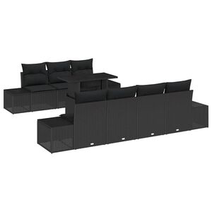 vidaXL Gartensofa-set 8 Stk. Schwarz