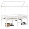 vidaXL Hochbett mit Dach Wei&szlig; 90x200 cm Massivholz Kiefer