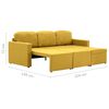 vidaXL Modulares 3-Sitzer-Schlafsofa Gelb Stoff