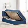 vidaXL Bett mit Stauraum und LED mit Matratze Blau 90 x 190 cm Stoff