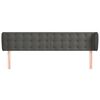 vidaXL Kopfteil mit Ohren Dunkelgrau 183x23x78/88 cm Samt