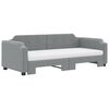 vidaXL Tagesbett Ausziehbar mit Matratze Hellgrau 90x200 cm Stoff