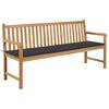 vidaXL Gartenbank mit Anthrazit Auflage 175 cm Massivholz Teak