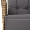 vidaXL 7-tlg. Garten-Essgruppe mit Kissen Beige Poly Rattan