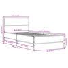 vidaXL Bettgestell Braun Eichen-Optik 90x190 cm Holzwerkstoff Metall