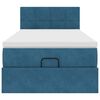 vidaXL Ottoman-Bett mit Matratze & LEDs Dunkelblau 90x190 cm Samt
