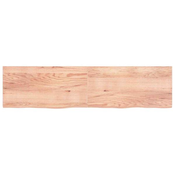 vidaXL Tischplatte Hellbraun 200x50x(2-4)cm Massivholz Eiche Behandelt