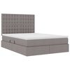 vidaXL Bett mit Stauraum und LED mit LED Taupe 140 x 190 cm Polyester