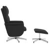 vidaXL Massagesessel mit Fu&szlig;hocker Schwarz Kunstleder