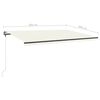 vidaXL Markise Manuell Einziehbar mit LED 500x300 cm Creme