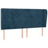vidaXL Kopfteil mit Ohren Dunkelblau 203x23x118/128 cm Samt