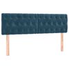 vidaXL Boxspringbett mit Matratze & LED Dunkelblau 140x200 cm Samt