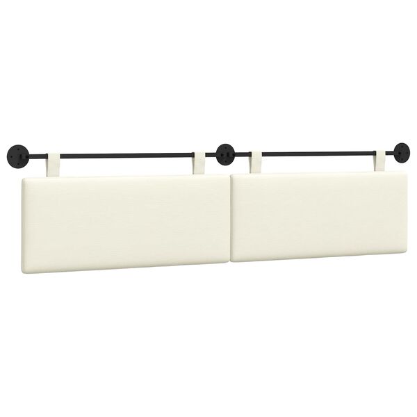 vidaXL H&auml;ngevorderseite Wandmontiert Creme 210 x 55 x 5 cm Cordstoff