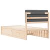 vidaXL Bettgestell mit gepolstertem Kopfteil Dunkelgrau 90 x 200 cm