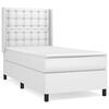 vidaXL Boxspringbett mit Matratze Wei&szlig; 90x190 cm Kunstleder