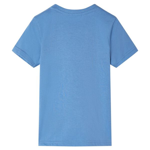 Kinder-Kurzarmshirt Mittelblau 140