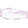 vidaXL LED Boxspringbett mit Matratze Hellgrau 200 x 200 cm Stoff