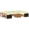 vidaXL Outdoor-Sofagarnitur 10 pcs Natur und Creme Massivholz Akazie