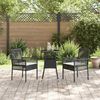 vidaXL Garten Essgruppe 3 pcs Schwarz Poly-Rattan