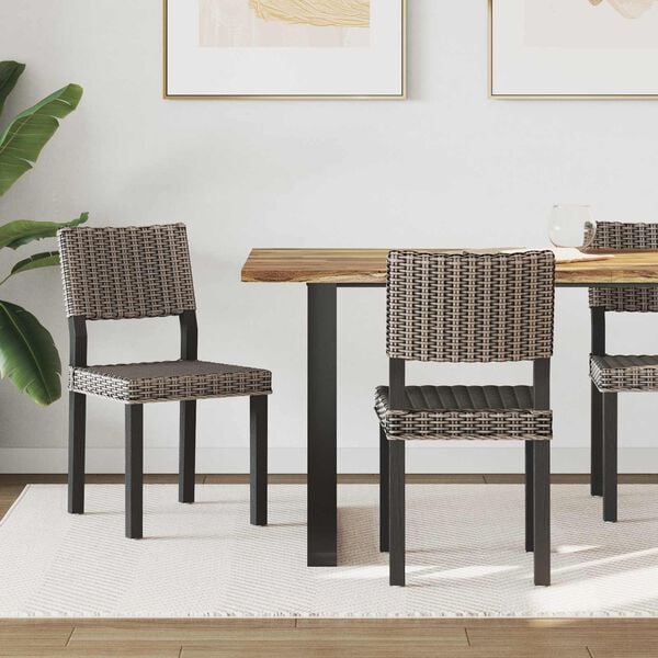 vidaXL Esszimmerstuhl 2 pcs Schwarz gewaschen 46 x 55 x 84 cm