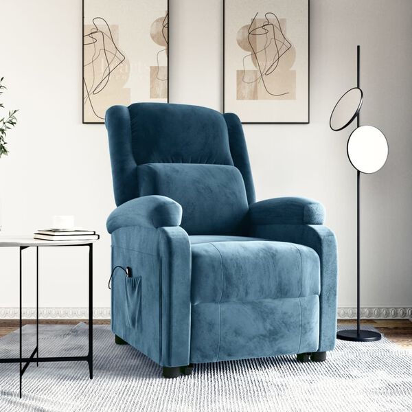vidaXL Aufstehsessel Blau Samt