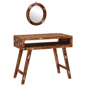 vidaXL Schminktisch Braun 90 x 76 x 45 cm Massives upgecyceltes Holz