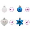 vidaXL Weihnachtskugel-Set 40 pcs Blau und Wei&szlig; Kunststoff
