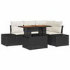 vidaXL Gartensofa-set 5 Stk. Schwarz und Creme