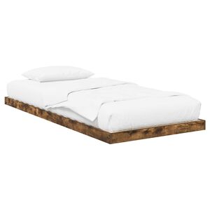 vidaXL Bodenbettrahmen Ger&auml;ucherte Eiche 75 x 190 cm Holzwerkstoff