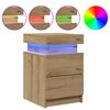 vidaXL LED-Nachttisch Artisan-Eiche 35x39x55 cm Holzwerkstoff
